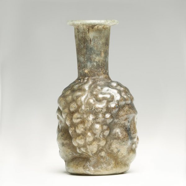 Roman Glass Flask with Janus Head
