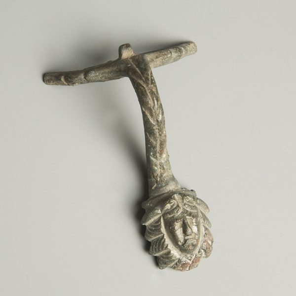 Roman Bronze Ewer Handle with Mask