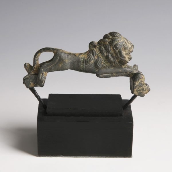 Roman Bronze Handle in the Shape of a Lion