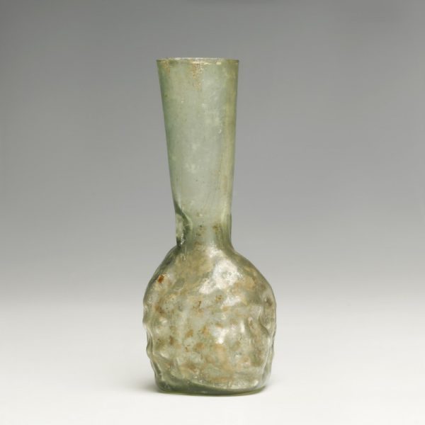 Roman Janus Head Glass Flask