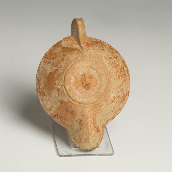 Roman Pottery Lamp with Eros