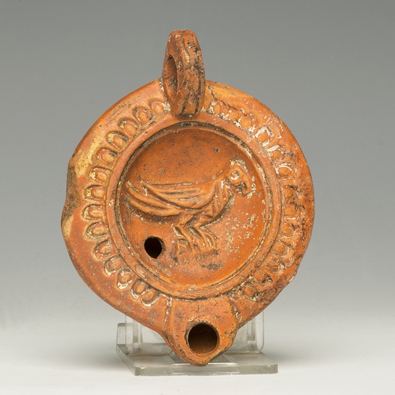 Provenanced Roman Lamp with Bird on a Bough