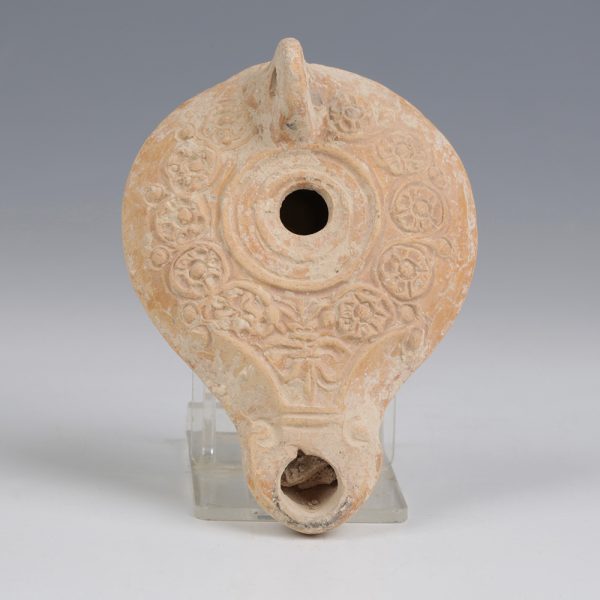 Finely Decorated Holy Land Oil Lamp