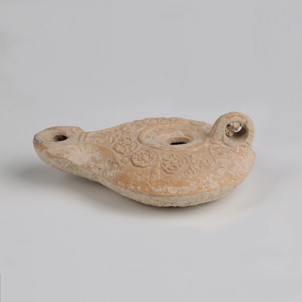 Finely Decorated Holy Land Oil Lamp