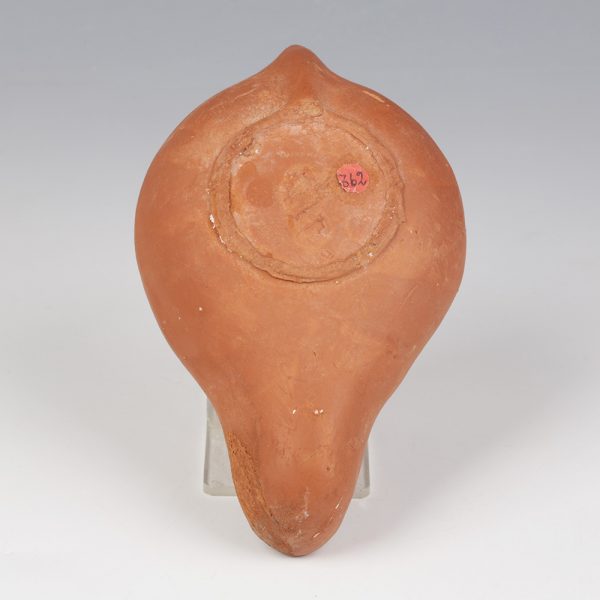 Roman North African Redware Lamp with Lion