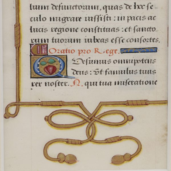 Decorated Manuscript Vellum Leaf