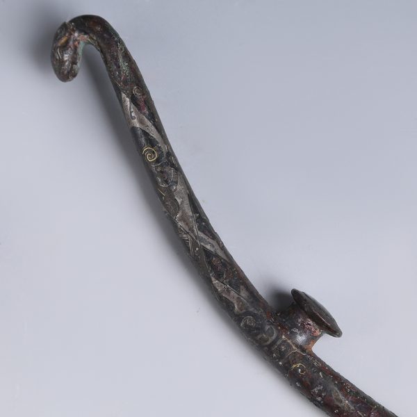 Chinese Han Dynasty Inlaid Bronze Belt Hook