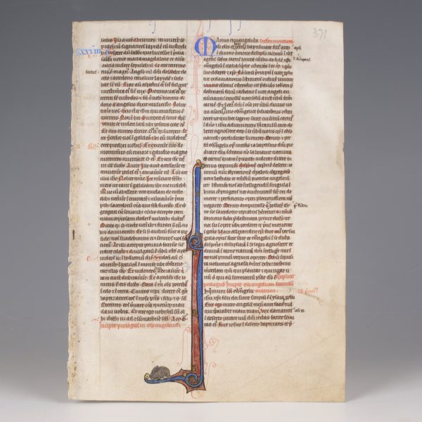 British Medieval Bible Leaf
