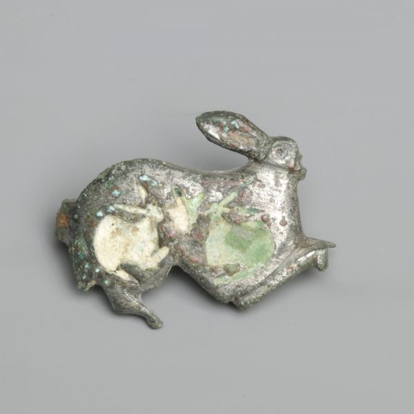 Gallic Roman Rabbit With Young Brooch