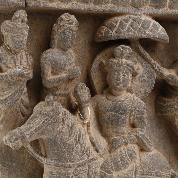 Gandhara Panel Relief With Buddha Great Departure