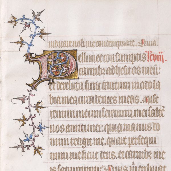 Medieval Book of Hours Leaf with Prayer