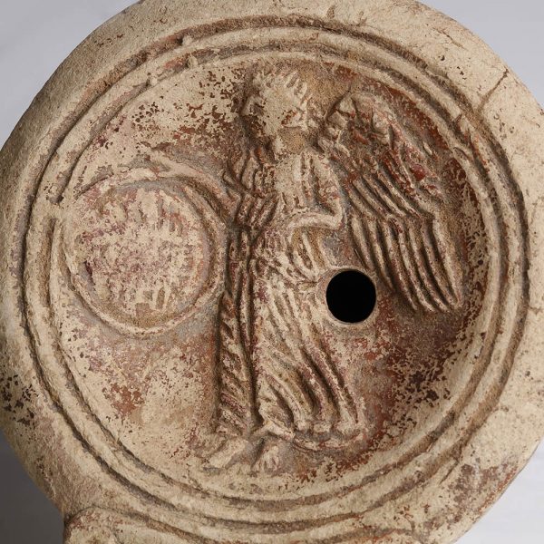 Roman Terracotta Oil Lamp with Victory
