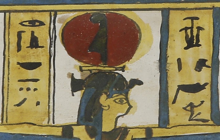 hieroglyphs on cartonnage fragment