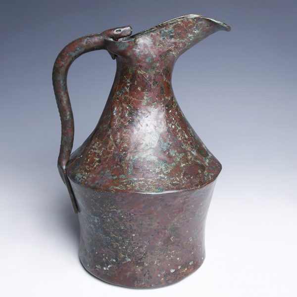 Etruscan Bronze Oinochoe with Snake Handle