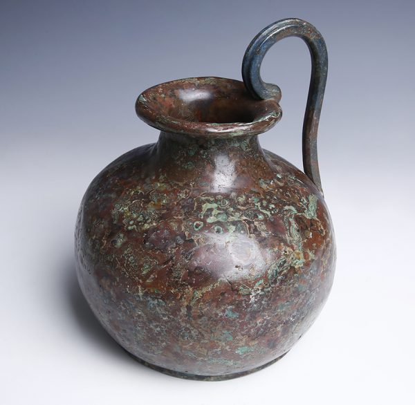 Etruscan Bronze Jug with Decorated Handle