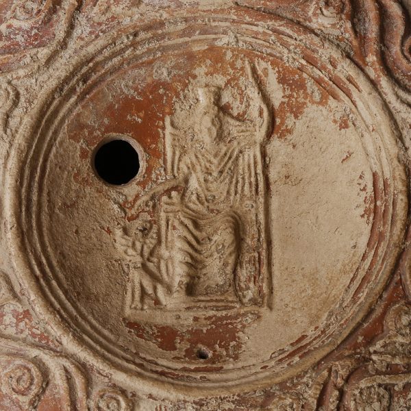 Ornate Roman Oil Lamp with Serapis