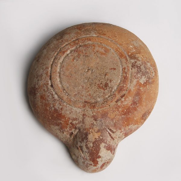 Roman Oil Lamp with Crayfish and Heron