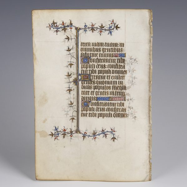 Medieval Book of Hours Leaf with Psalm 66