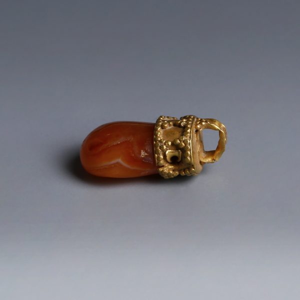Greek Gold Carnelian Pendant