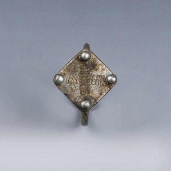 Byzantine Silver Signet Ring with Cross Insignia