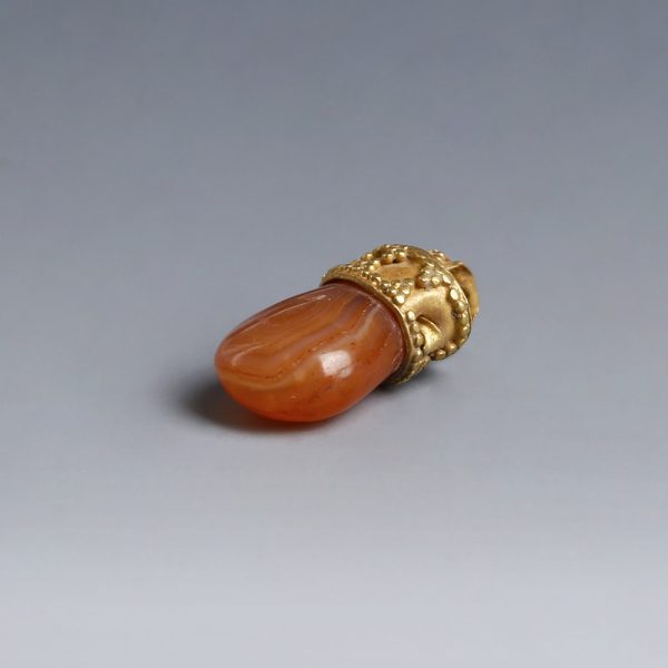 Greek Gold Carnelian Pendant