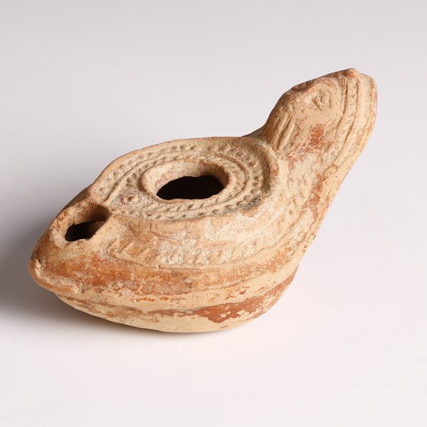 Byzantine Terracotta Oil Lamp with Christ