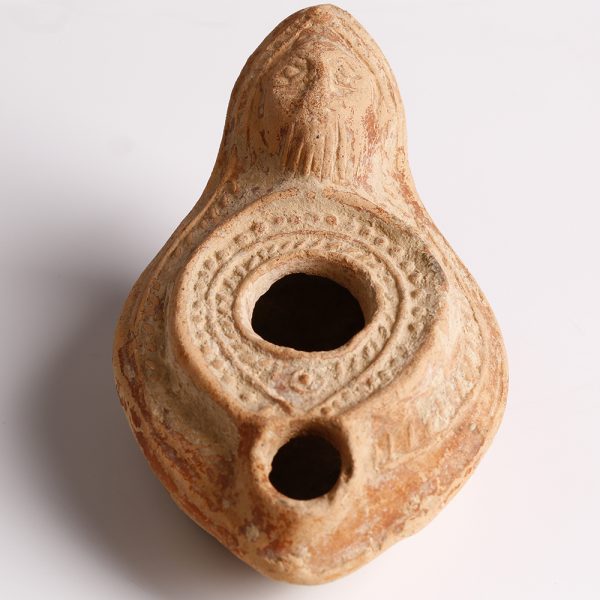 Byzantine Terracotta Oil Lamp with Christ