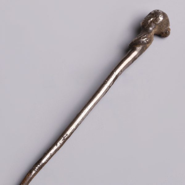 Roman Silver Dress Pin with Bust
