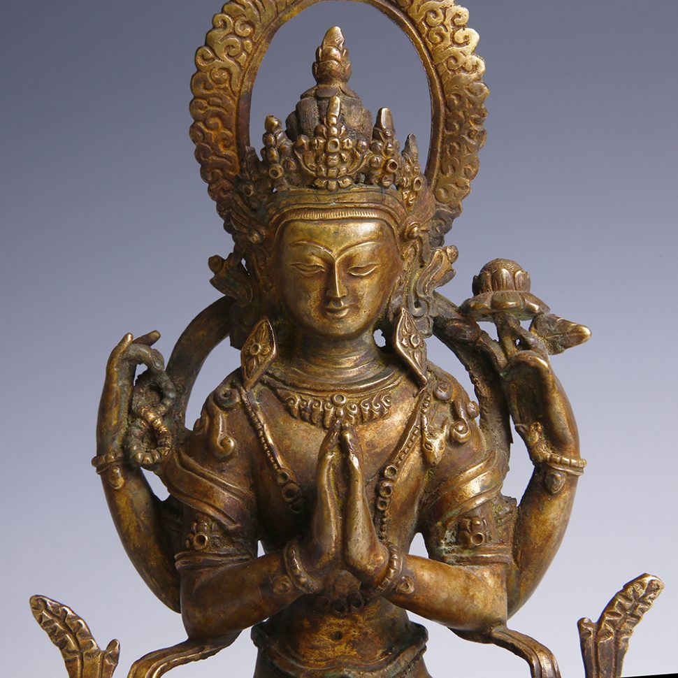 Bronze Statue of Bodhisattva in Lotus Position