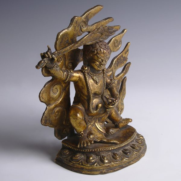 Tibetan Gilt Bronze Figurine of Acala