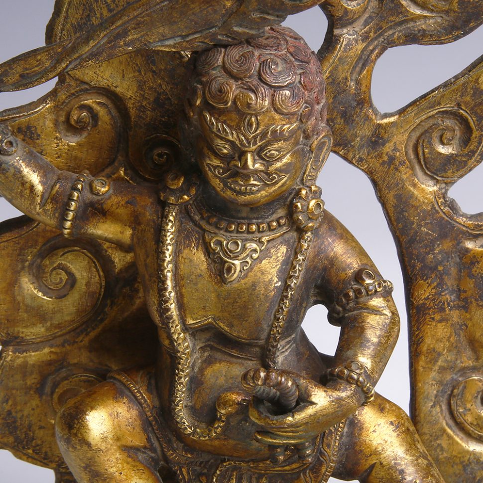 Tibetan Gilt Bronze Figurine of Acala