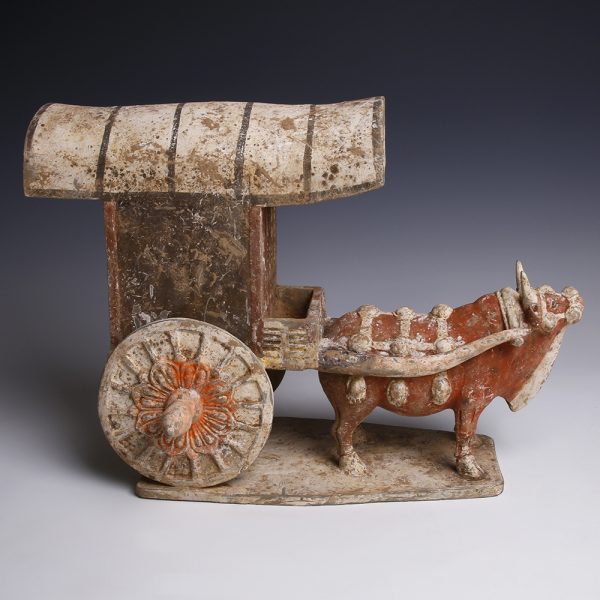 Tang Dynasty Ox Pulling A Cart Statuette