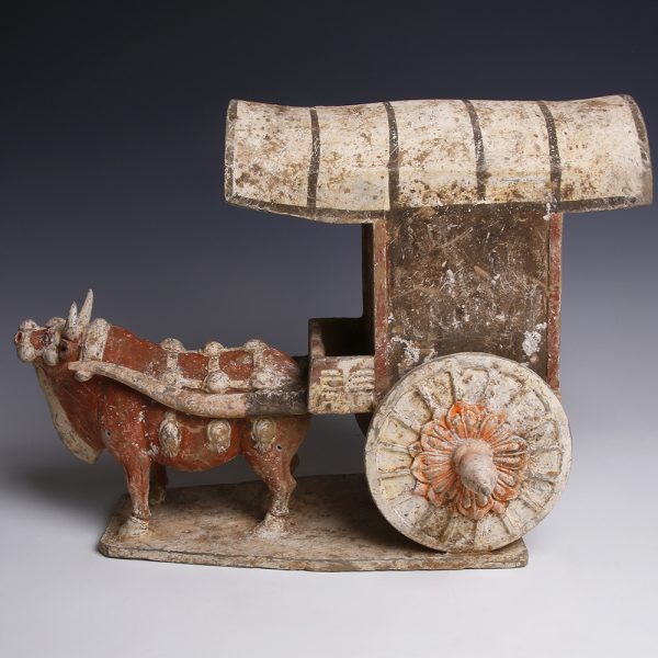 Tang Dynasty Ox Pulling A Cart Statuette