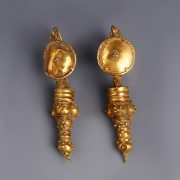 Ancient Roman Gold Earrings with Granulation