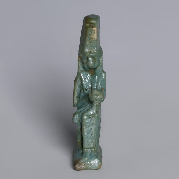 Egyptian Faience Amulet of Isis and Horus