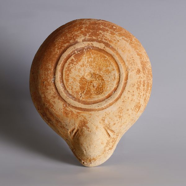 Roman Oil Lamp with Male Figure