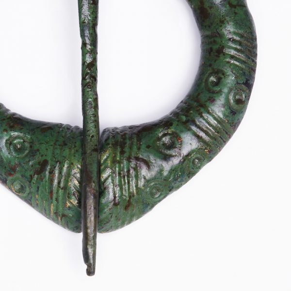Viking Bronze Penannular Brooch with Geometric Design