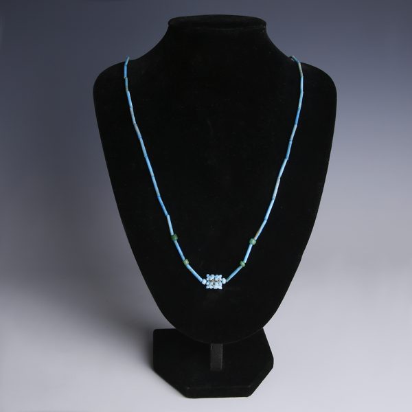 Egyptian Necklace with Faience Blue Beads