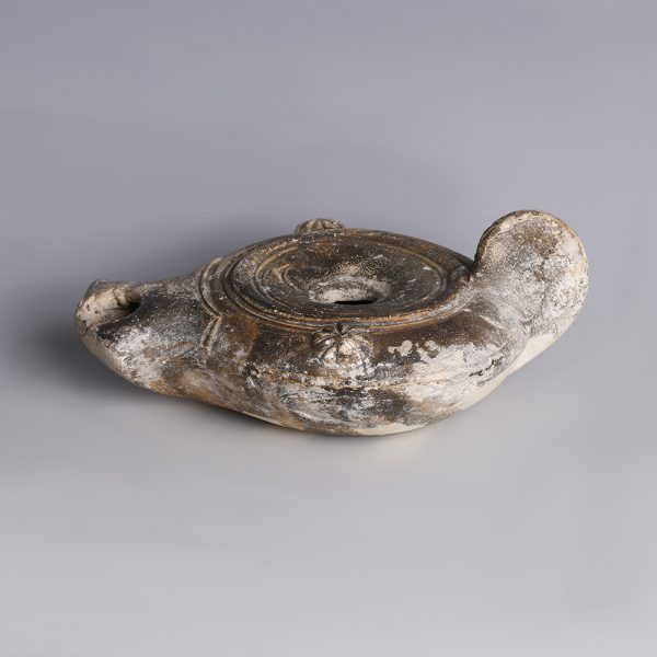 North African Oil Lamp with Rosettes