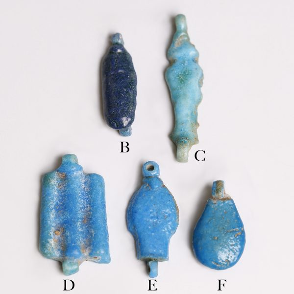 Selection Of Blue Egyptian Faience Amulets