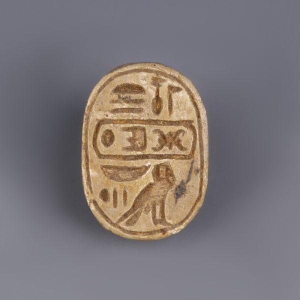 Steatite Scarab with Throne Name of Thutmosis III