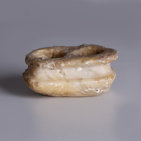 Neo-Assyrian Alabaster Cosmetic Vessel with Scorpion