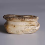 Neo-Assyrian Alabaster Cosmetic Vessel with Scorpion