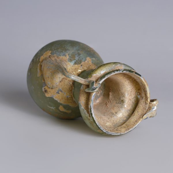 Roman Glass Flask with Applied Handles