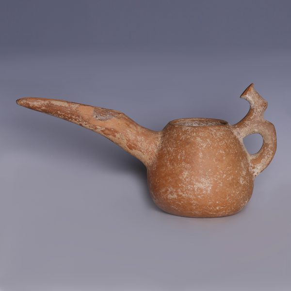 Amlash Spouted Jar with Stag Shaped Handle