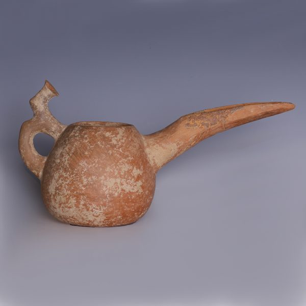 Amlash Spouted Jar with Stag Shaped Handle