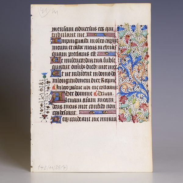 Book of Hours Ornately Decorated Leaf 
