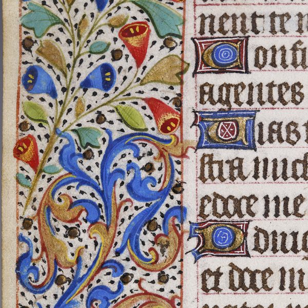 Book of Hours Ornately Decorated Leaf 