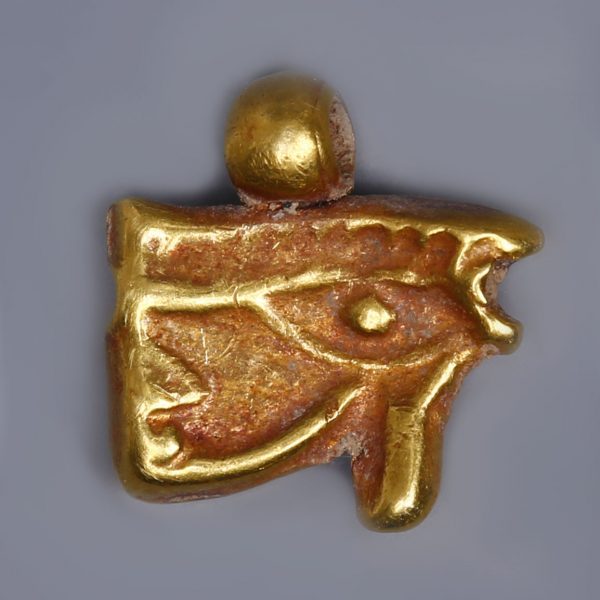 Egyptian Eye of Horus Gold Amulet