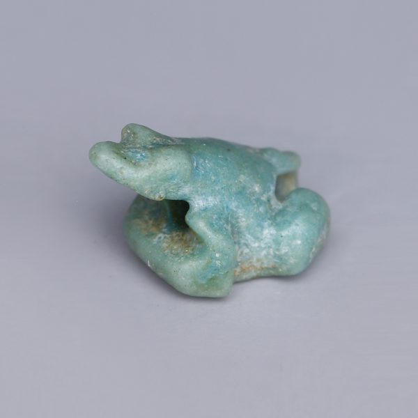 Egyptian Faience Amulet of a Frog